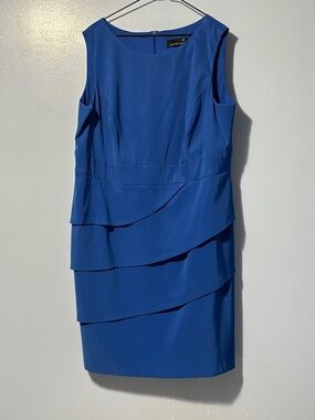 Laura Plus Sleeveless Blue Layered Dress
